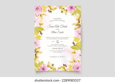 cherry blossom background and wreath illustration design