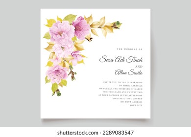 cherry blossom background and wreath illustration design