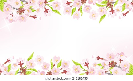 Cherry Blossom background-frame-EPS10