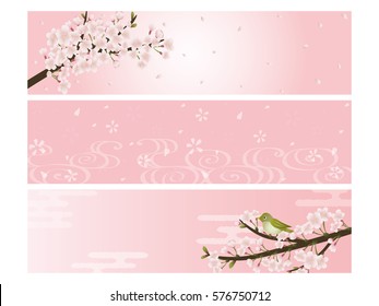 Cherry blossom banner set