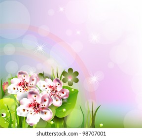 Cherry Blossom Beautiful Nature Background