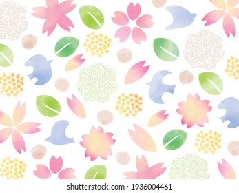 Kirschblüte und Vogelhintergrund