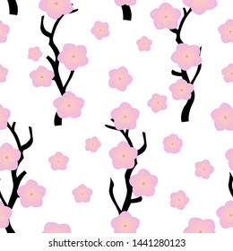 cherry blossom branch with cherry blossoms, flower pattern