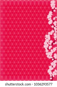 Cherry blossom branch on a japanese oriental pink background