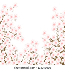 Cherry blossom branch vector background