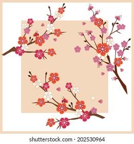 Cherry blossom branch vector illustration
