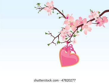 cherry blossom brunch with heart