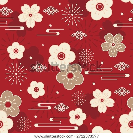 cherry blossom chinese element pattern