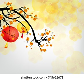 Cherry blossom for Chinese New Year and lunar new year 2018, new year with background flowers