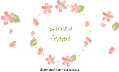 Cherry Blossom Circle Frame Sakura