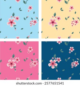 Cherry blossom color allover print tee. Seamless pattern for print. 