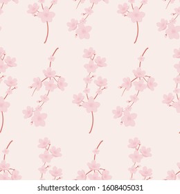 cherry blossom composition in a seamless pattern design, perfect to use on the web or in print