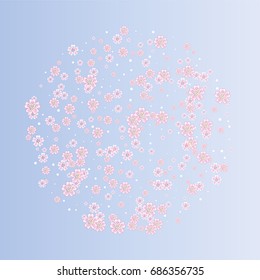 Cherry blossom decorative elements. Beautiful sakura pattern.