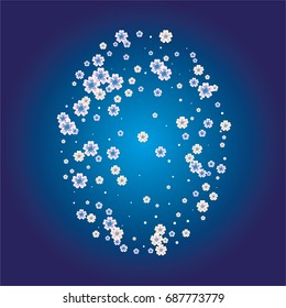 Cherry blossom decorative elements. Beautiful sakura pattern.