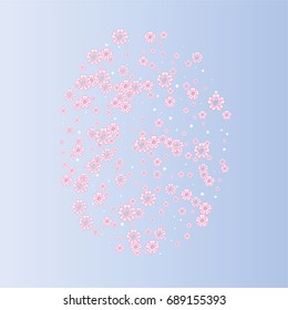 Cherry blossom decorative elements. Beautiful sakura pattern.
