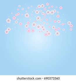Cherry blossom decorative elements. Beautiful sakura pattern.