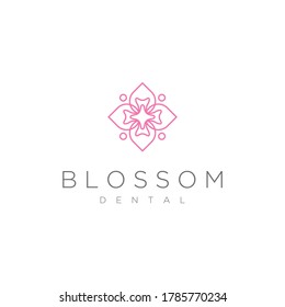 cherry blossom and dental Vector design template