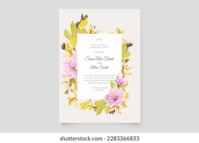 cherry blossom floral background and wreath design