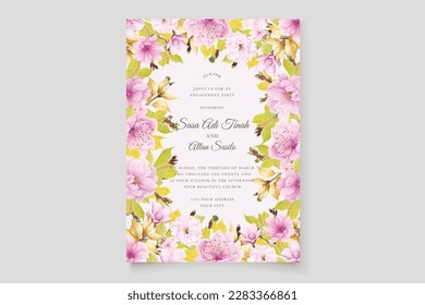 cherry blossom floral background and wreath design