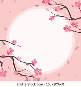 Cherry Blossom floral frame. Ideal for text or images.