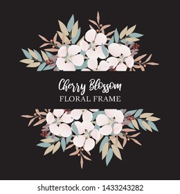 Cherry blossom floral frame for multi purpose background