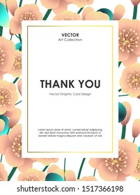 Cherry blossom flower card, Vector illustration design element