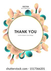 Cherry blossom flower card, Vector illustration design element