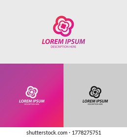 CHERRY BLOSSOM FLOWER GRADIENT LOGO DESIGN 