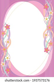 Cherry Blossom Flower and Oval Design Background