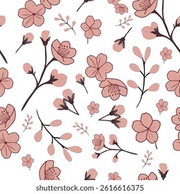 Cherry blossom flower sakura flowers japan theme seamless pattern