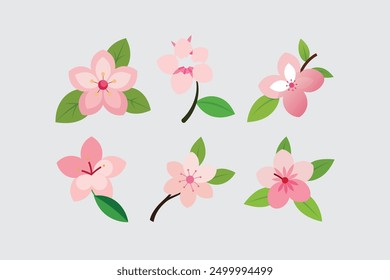 Cherry Blossom Flower Vektor Kunstwerk ist eine hochwertige digitale Grafik-Design-Datei mit detaillierten Vektorgrafiken von Kirschblüten Blumen, perfekt für verschiedene Design-Projekte.