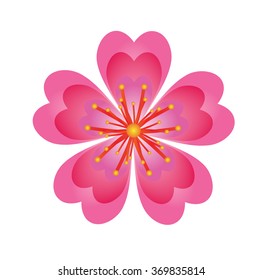 Cherry blossom flower. Vector. EPS 10
