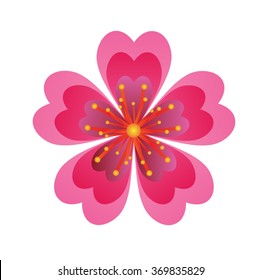 Cherry blossom flower. Vector. EPS 10