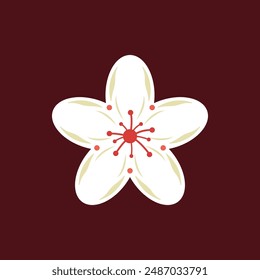 Cherry Blossom Flower Vector Illustration