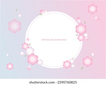 Cherry blossom flowers background. Sakura pink flowers. Spring Background. Vector