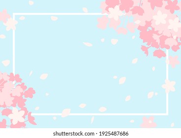 Cherry Blossom Frame, Background Material For Spring Image