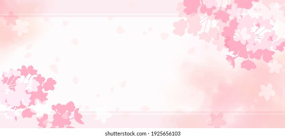 Cherry blossom frame, background material for spring image