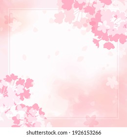 Cherry blossom frame, background material for spring image