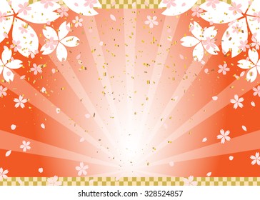 cherry blossom frame and gold foil