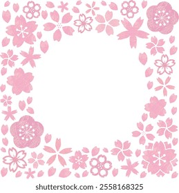 Cherry blossom frame material. Watercolor style illustration. spring flowers. SAKURA.