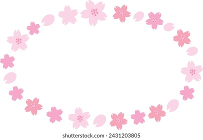 Cherry blossom frame with space for your text or image. Vector illustration. 