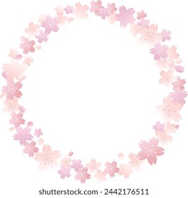 Marco de flor de cerezo con espacio para su texto o imagen. Ilustración vectorial. 