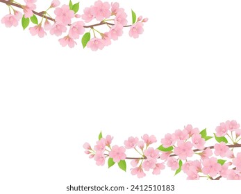 Cherry blossom frame vector illustration