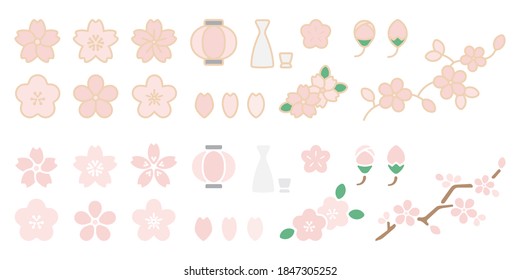 Cherry Blossom & Hanami Vector Element Set