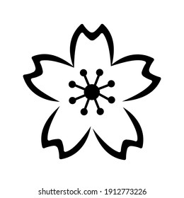 Icono de flor de cerezo aislado ilustración vectorial. Iconos vectoriales de estilo negro de alta calidad
