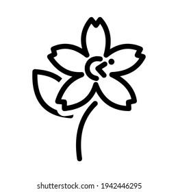 Cherry blossom icon isolated vector illustration. High quality black style vector icon