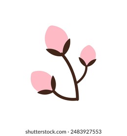 cherry blossom icon on a white background, vector illustration