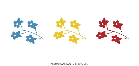 cherry blossom icon on a white background, vector illustration
