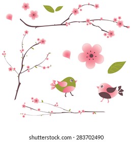 Cherry Blossom Icon Set Stock Vector (Royalty Free) 283702490