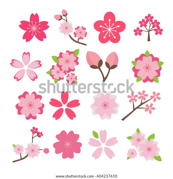 桜のアイコンセット のベクター画像素材 ロイヤリティフリー